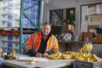 Robert Dalgleish, Meijer Quality Assurance Supervisor, ensuring quality of bananas in TV commercial