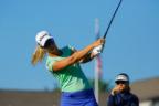 Anna Nordqvist teeing off at Blythefield Country Club for the Meijer LPGA Classic for Simply Give