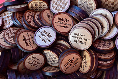 Meijer LPGA Classic for Simply Give branded wood coasters