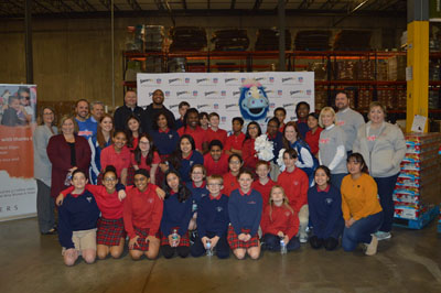 Gleaners Food Bank donation event with Meijer, Campbell's, Indianapolis Colts and St. Michael St. Gabriel Archangels School