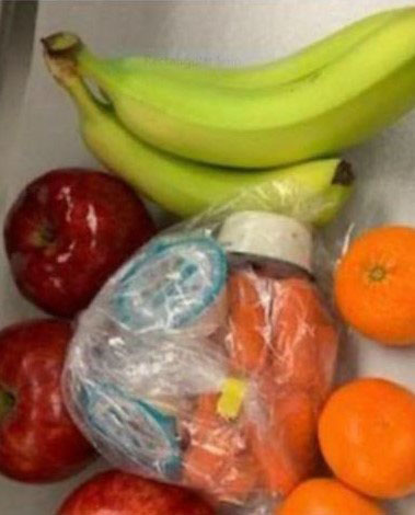 Oranges, bananas, apples, carrots and dip for donation from Richmond, Indiana Meijer to help feed students and families