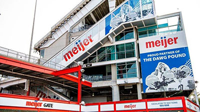 Meijer branded gate at the Cleveland Browns' FirstEnergy Stadium