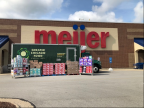 Chicago Food Depository Truck parked in front of Meijer store with boxes of diapers.