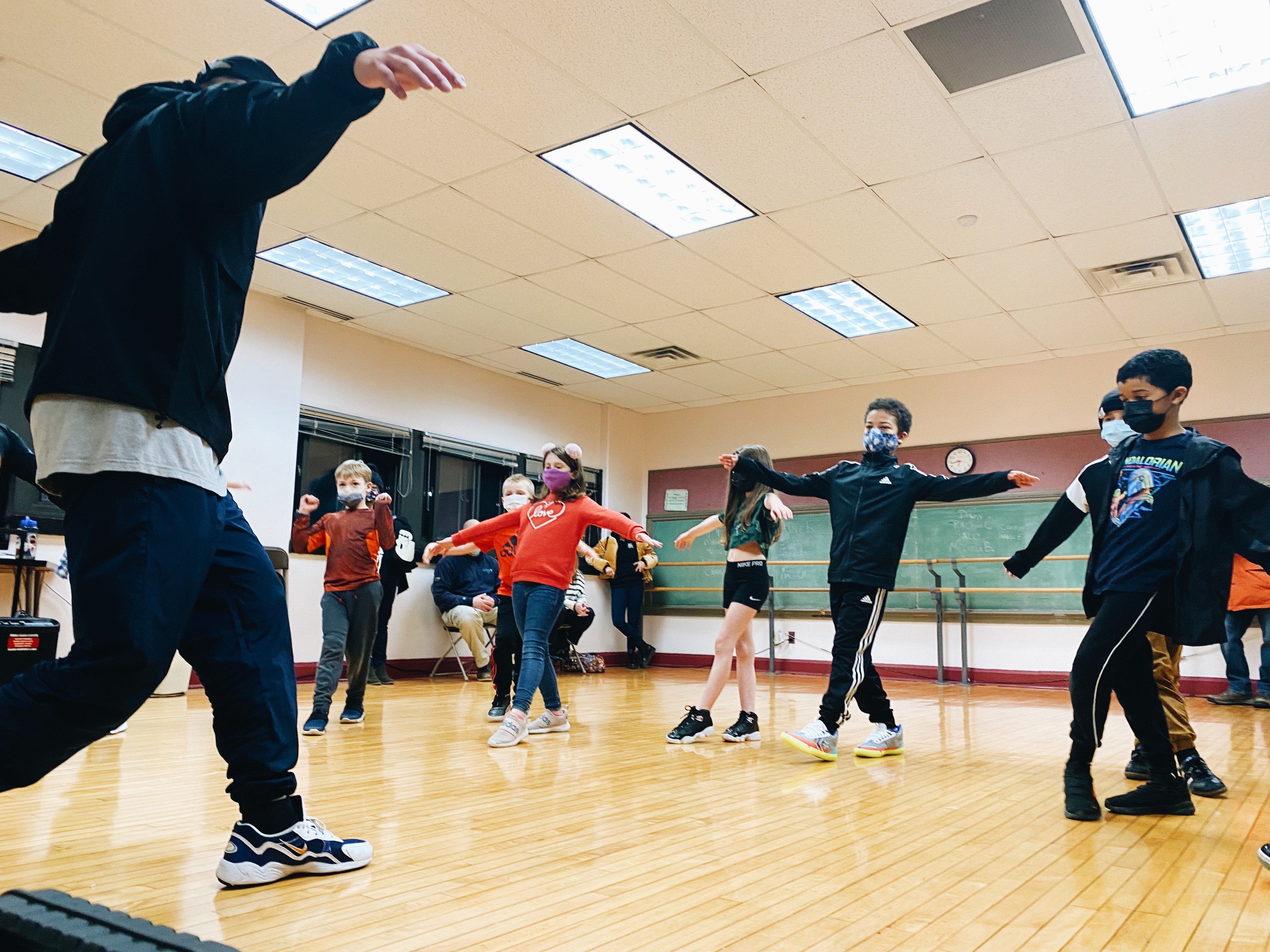 Students at All of the Above Hip Hop Academy in Lansing, Mich. take dance class