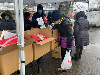 Hispanic Center of West Michigan food drive with donations from Grand Rapids Meijer 