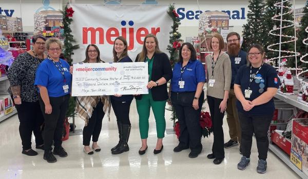 Angola, Ind. Meijer team members present $10,000 check to the Community Humane Shelter of Steuben County