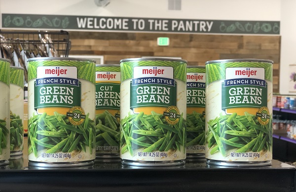 Meijer canned goods on shelf at North Kent Connect