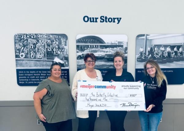 Meijer presents $5,000 check to The Butterfly Collective